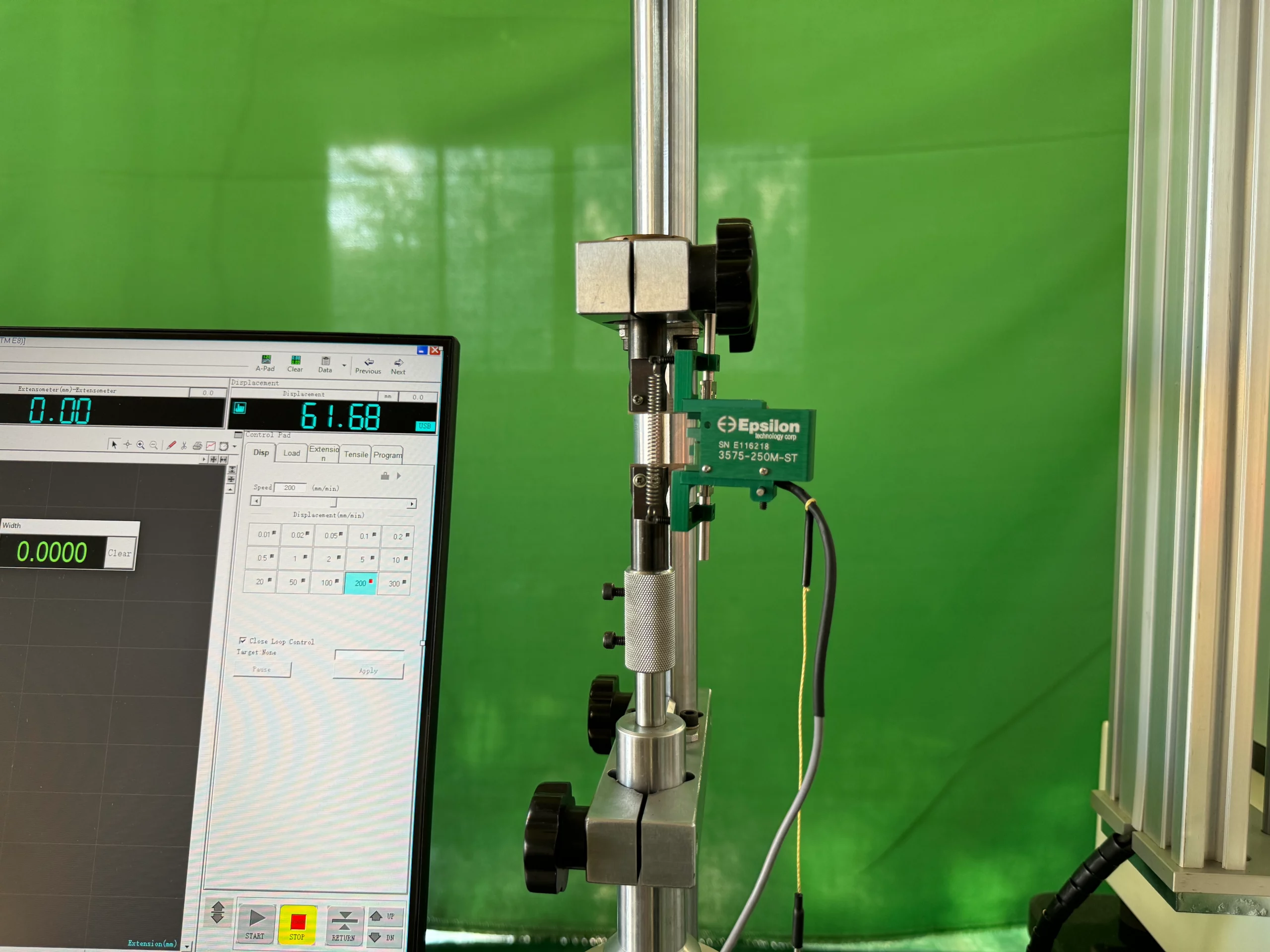 Epsilon Extensometer Calibration Confirmation Procedure